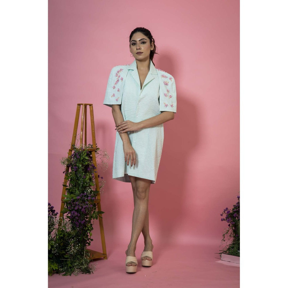 SUBTLE Green Gingham Mini Dress