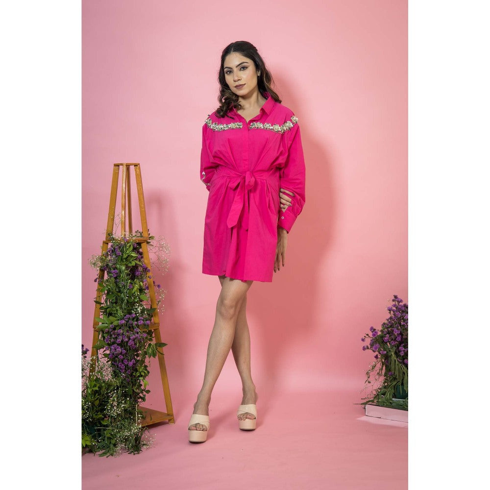 SUBTLE Pink Rani Shirt Mini Dress