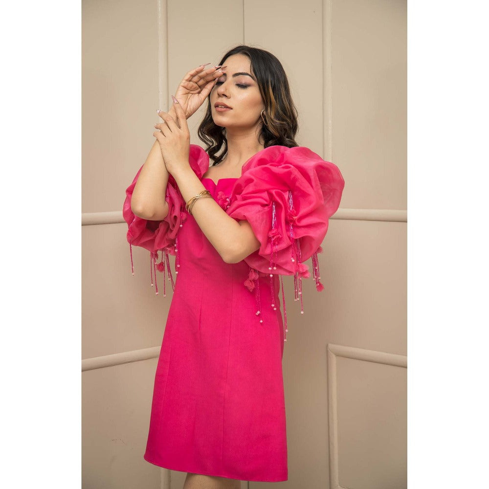 SUBTLE Pink Scrunchie Mini Dress