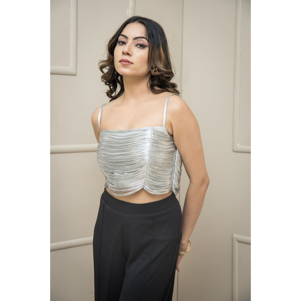 SUBTLE Silver Corded Crop Top