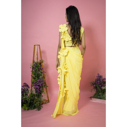 SUBTLE Gul Drape Saree with Stitched Blouse