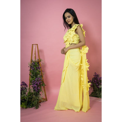 SUBTLE Gul Drape Saree with Stitched Blouse