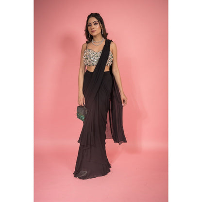 SUBTLE Nysaa Polki Drape Saree with Stitched Blouse