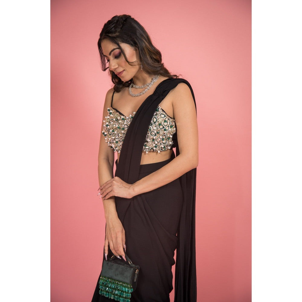 SUBTLE Nysaa Polki Drape Saree with Stitched Blouse