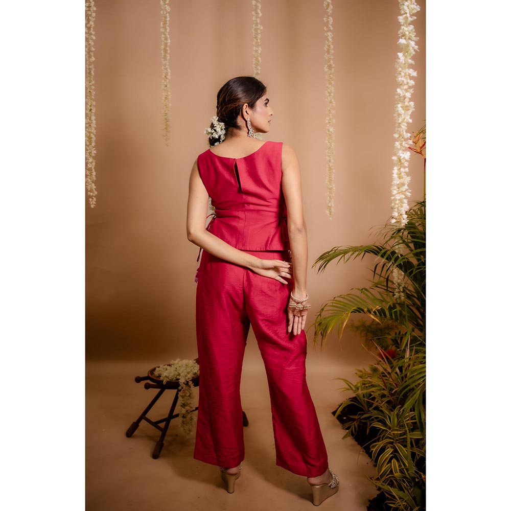 SUBTLE Pink Zoya Embroidered Co-Ord Set