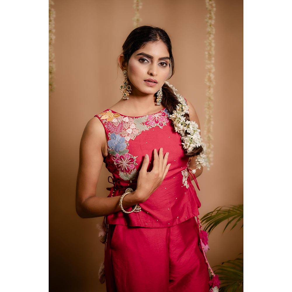 SUBTLE Pink Zoya Embroidered Co-Ord Set