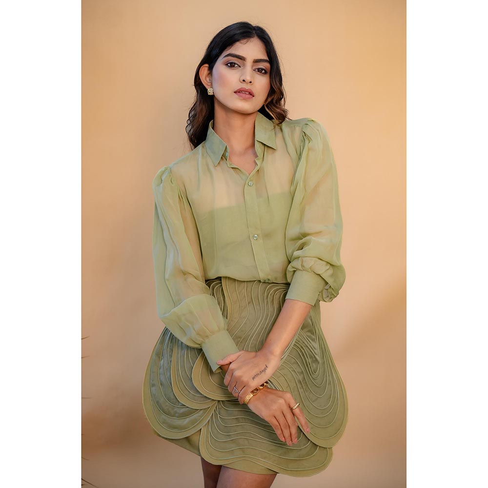 SUBTLE Green Butterfly Breeze Co-Ord Set