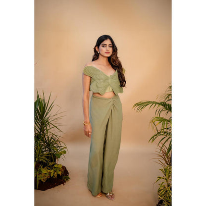 SUBTLE Green Butterfly Blush Co-Ord Set