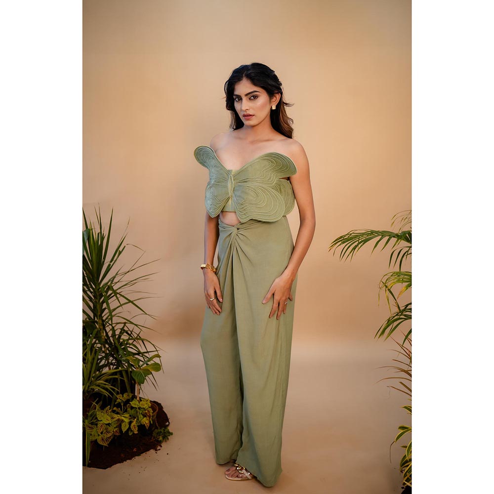 SUBTLE Green Butterfly Blush Co-Ord Set