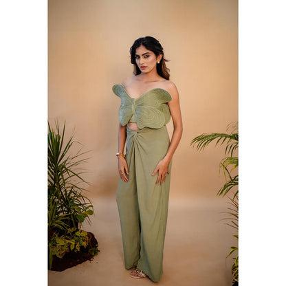 SUBTLE Green Butterfly Blush Co-Ord Set