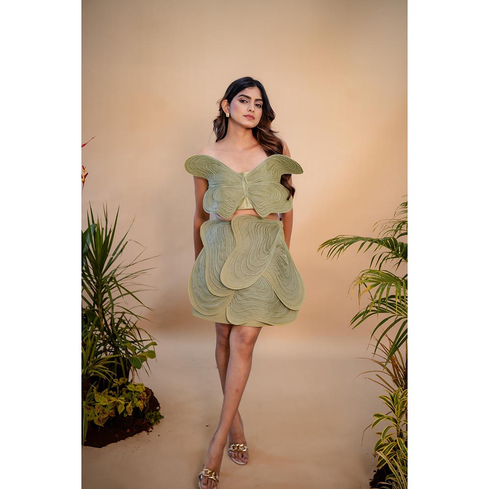 SUBTLE Green Flutter Butterfly Co-Ord Set