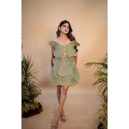 SUBTLE Green Flutter Butterfly Co-Ord Set