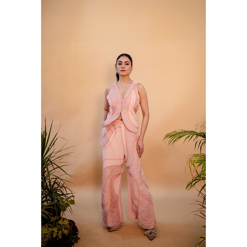 SUBTLE Pink Aeris Embroidered Co-Ord Set