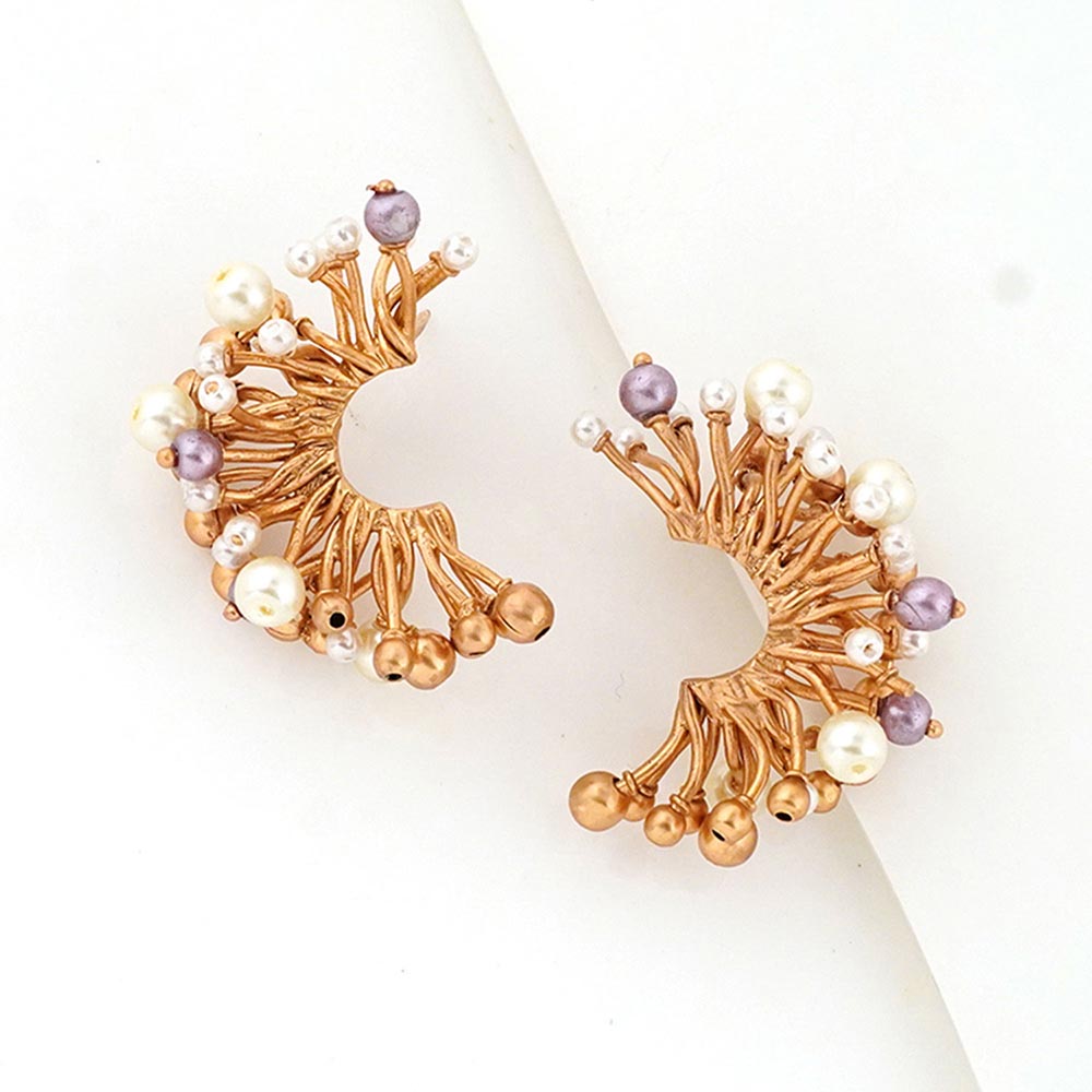 Suhani Pittie Gold Plated Pearl Reef 'C' Earrings