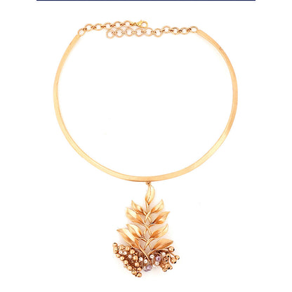 Suhani Pittie Gold Plated Haslee With Fucus Leaf And Pearl Reef Pendant