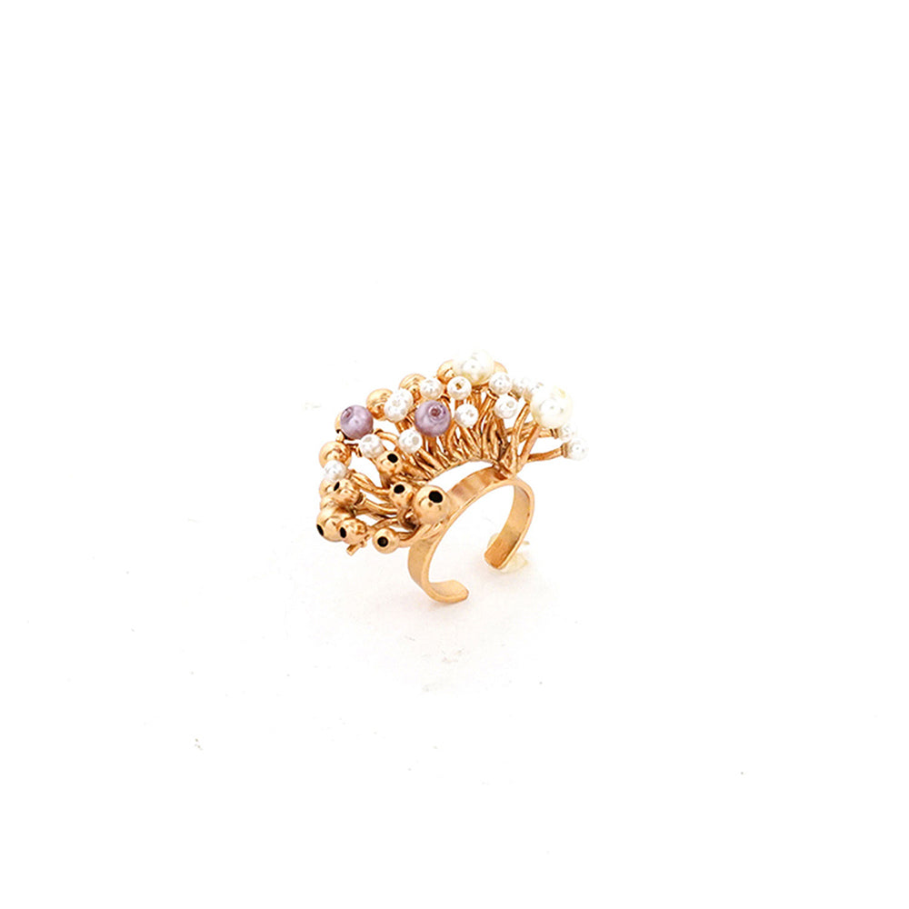Suhani Pittie Gold Plated Pearl Reef Ring