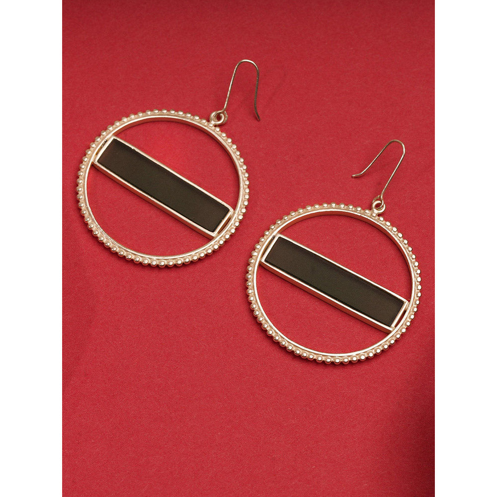 Suhani Pittie Silver Plated Round And Basil Green Acrylic Strip On Center Earring