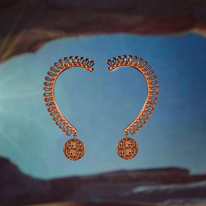 Suhani Pittie Gold Plated Squiggly Earcuff with Engraved Coin