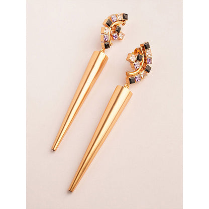 Suhani Pittie Multi Sabre 22k Gold Plated Spike Earrings