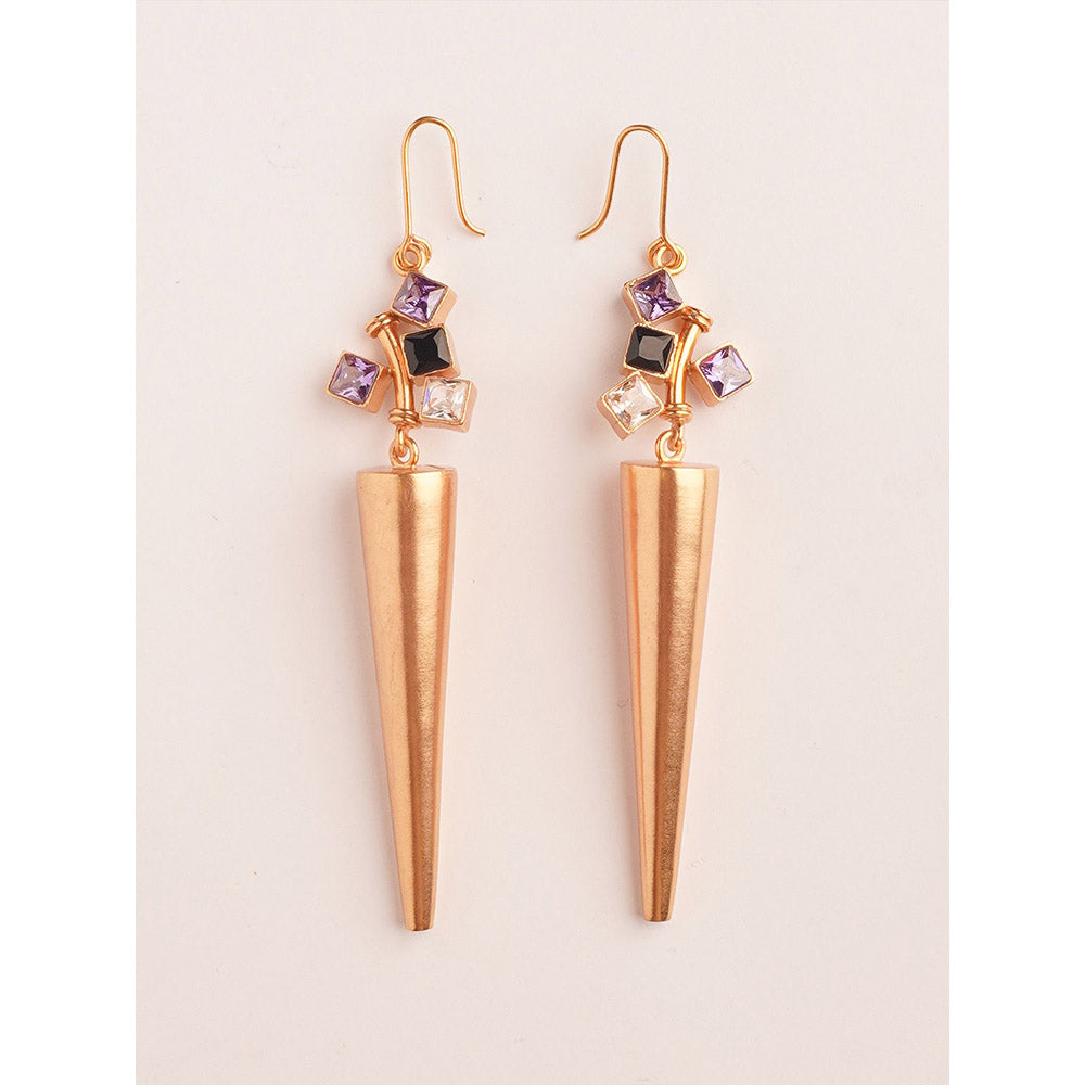 Suhani Pittie Twilight Sabre Multi 22k Gold Plated Spike Earrings