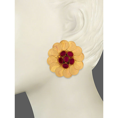 Suhani Pittie Euby Toned Crystals Gold Coin Earrings