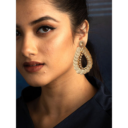 Suhani Pittie Gold coin motif and surya Drop earrings