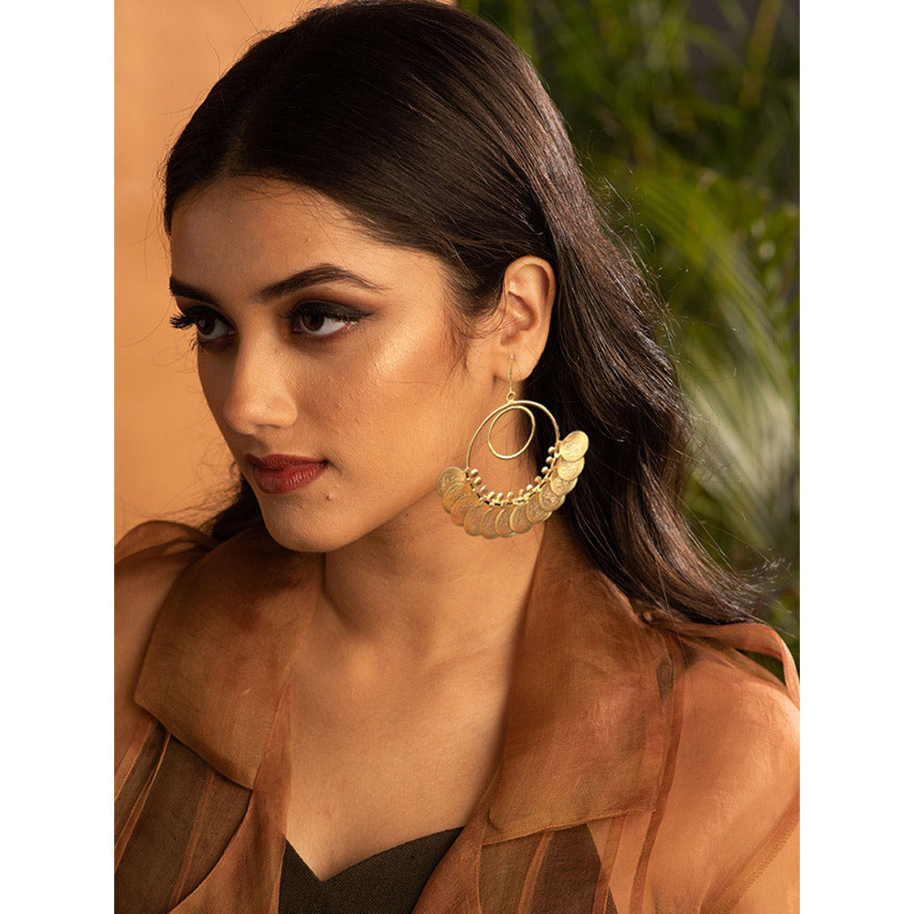 Suhani Pittie Gold coin pankha earrings