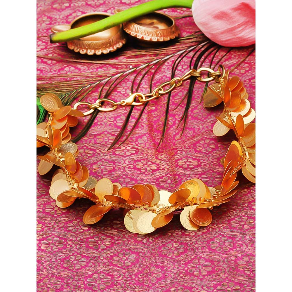 Suhani Pittie Gold coin branch hand cuff with chain