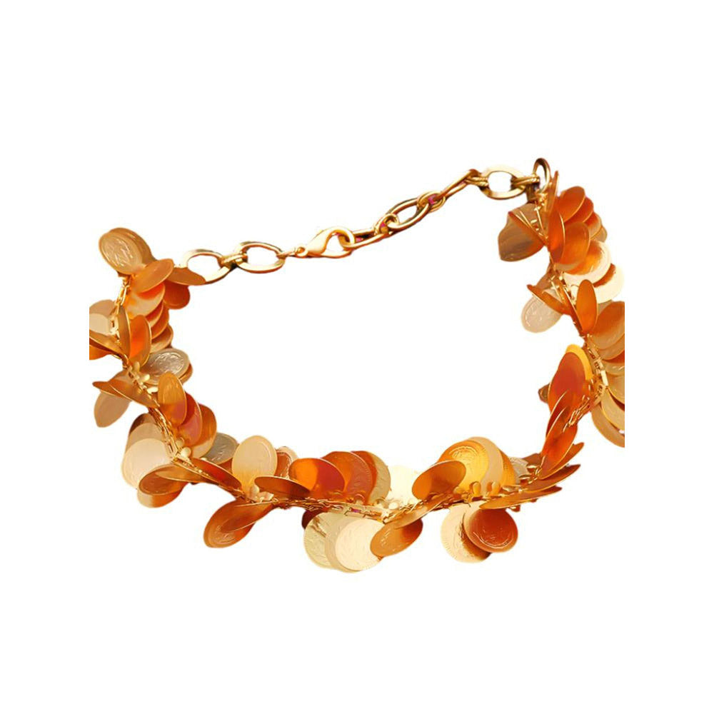 Suhani Pittie Gold coin branch hand cuff with chain