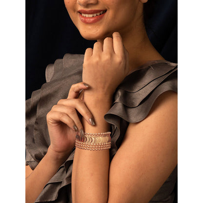 Suhani Pittie Gold coin overlay bracelet cuff with ball link embellishment