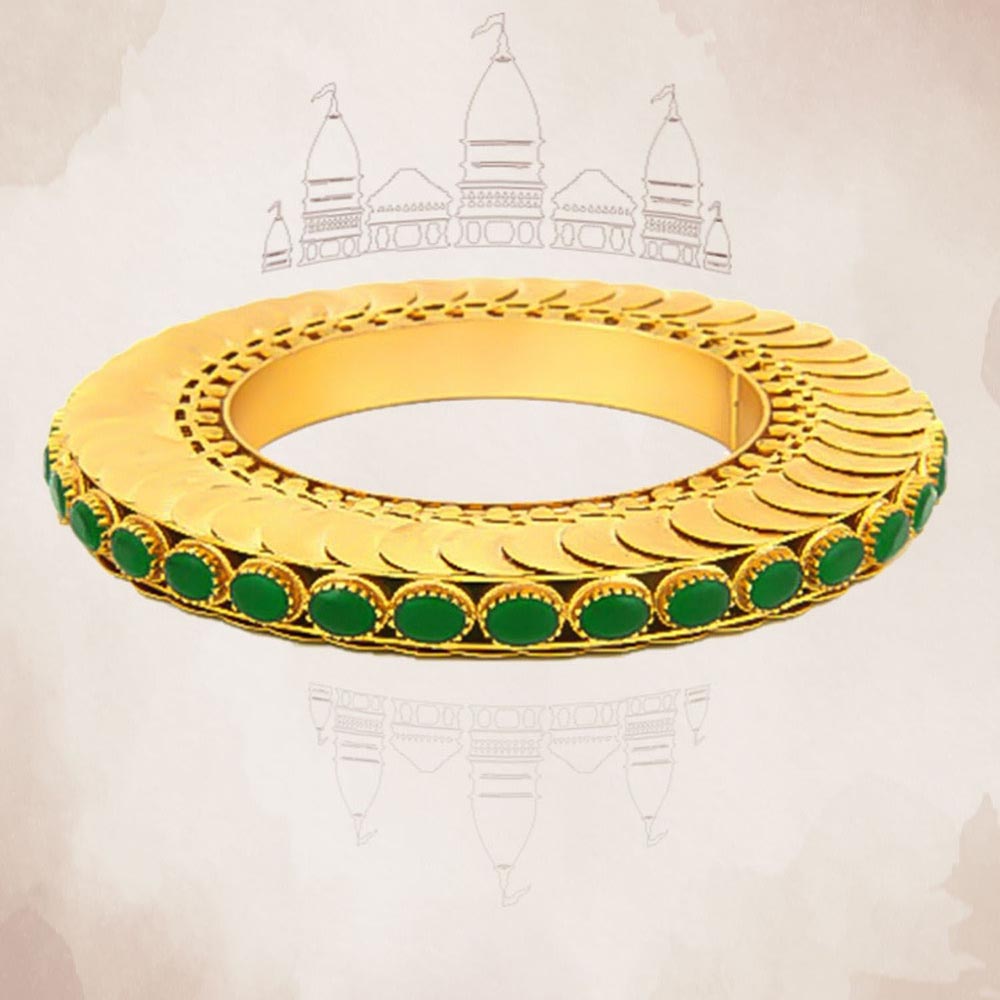 Suhani Pittie Emerald Tone Crystal Coin bangle handcuff