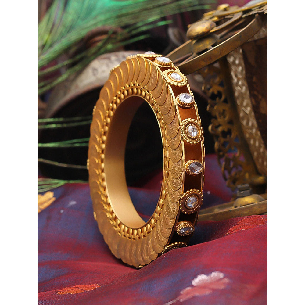 Suhani Pittie Gold coin bangle hand cuff with floating crystals