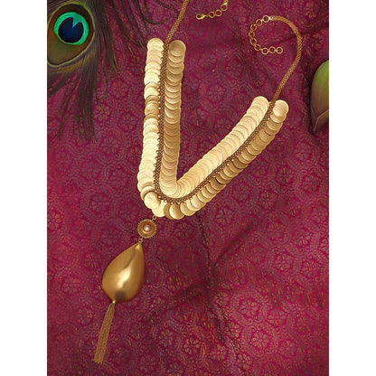 Suhani Pittie Gold coin overlay necklace with pendant