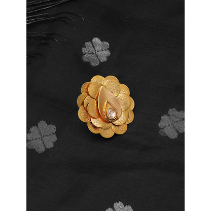 Suhani Pittie Gold coin cluster peacock ring with crystal