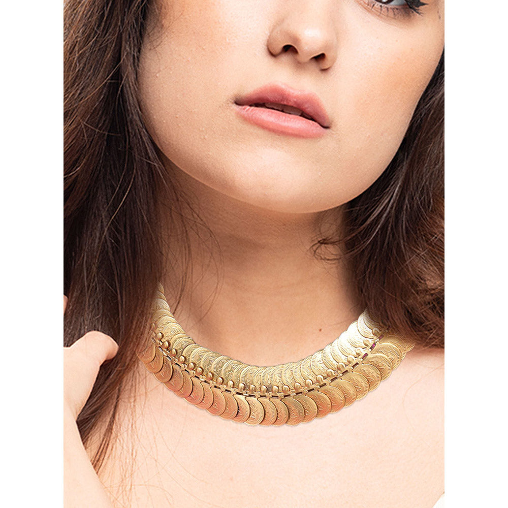 Suhani Pittie Gold coin overlay kanti necklace