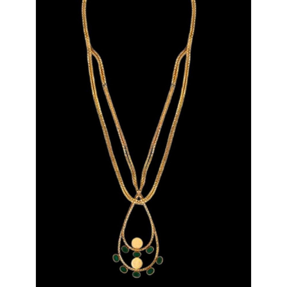 Suhani Pittie Gold Dune Necklace with crystals pendant