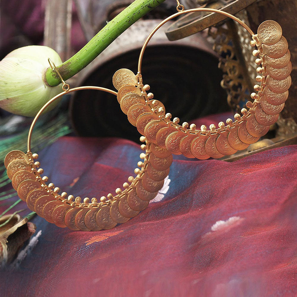 Suhani Pittie Gold Kasu Coin Hoop Earrings