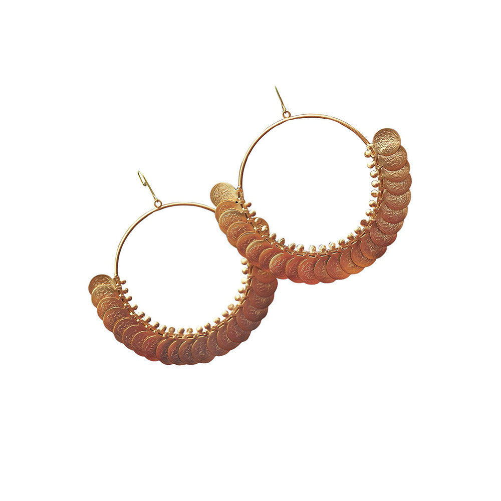 Suhani Pittie Gold Kasu Coin Hoop Earrings