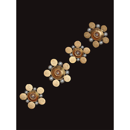 Suhani Pittie Gold Kasu coin Hair accessory set