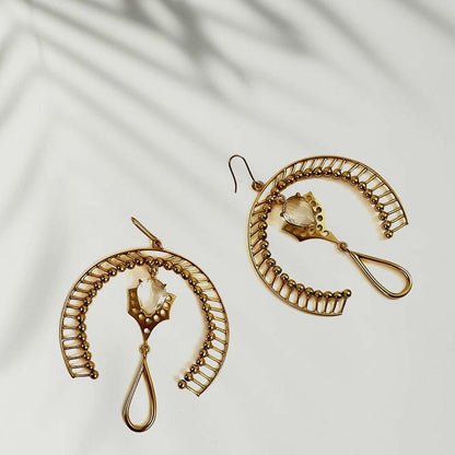 Suhani Pittie White High Fantasy 22K Gold Plated Earrings