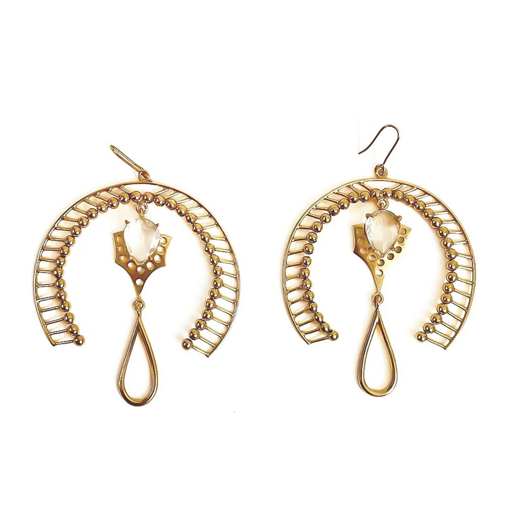 Suhani Pittie White High Fantasy 22K Gold Plated Earrings