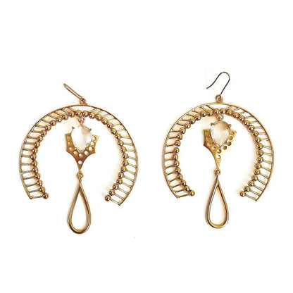 Suhani Pittie White High Fantasy 22K Gold Plated Earrings