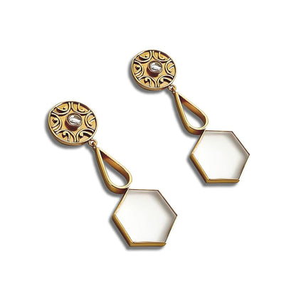 Suhani Pittie White Sumerian Solstice 22K Gold Plated Earrings
