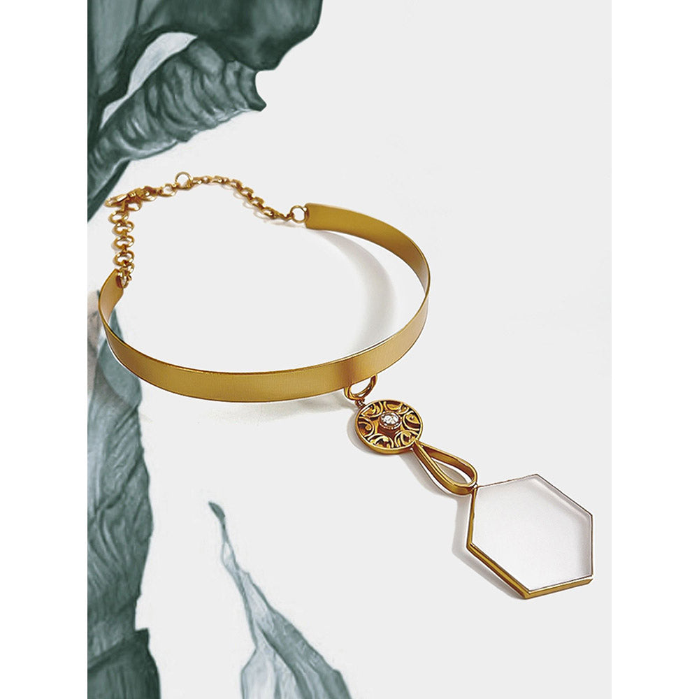 Suhani Pittie White Axl Ice 22K Gold Plated Choker