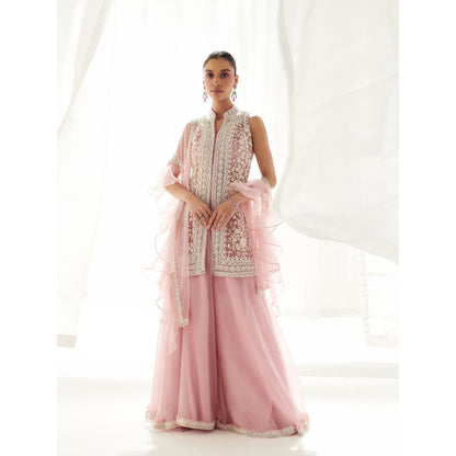 SUHINO Pink Kurta Sharara with Inner & Dupatta (Set of 4)