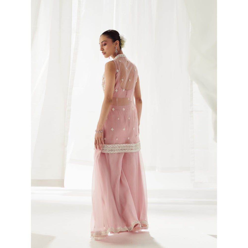 SUHINO Pink Kurta Sharara with Inner & Dupatta (Set of 4)