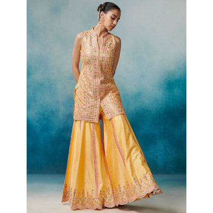 SUHINO Front Open Kurta Gharara & Dupatta (Set of 3)