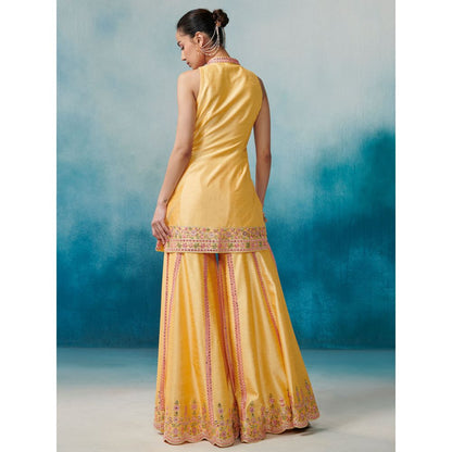 SUHINO Front Open Kurta Gharara & Dupatta (Set of 3)