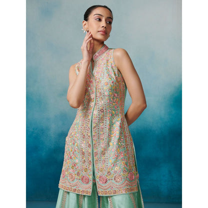 SUHINO Front Open Kurta Gharara & Dupatta (Set of 3)