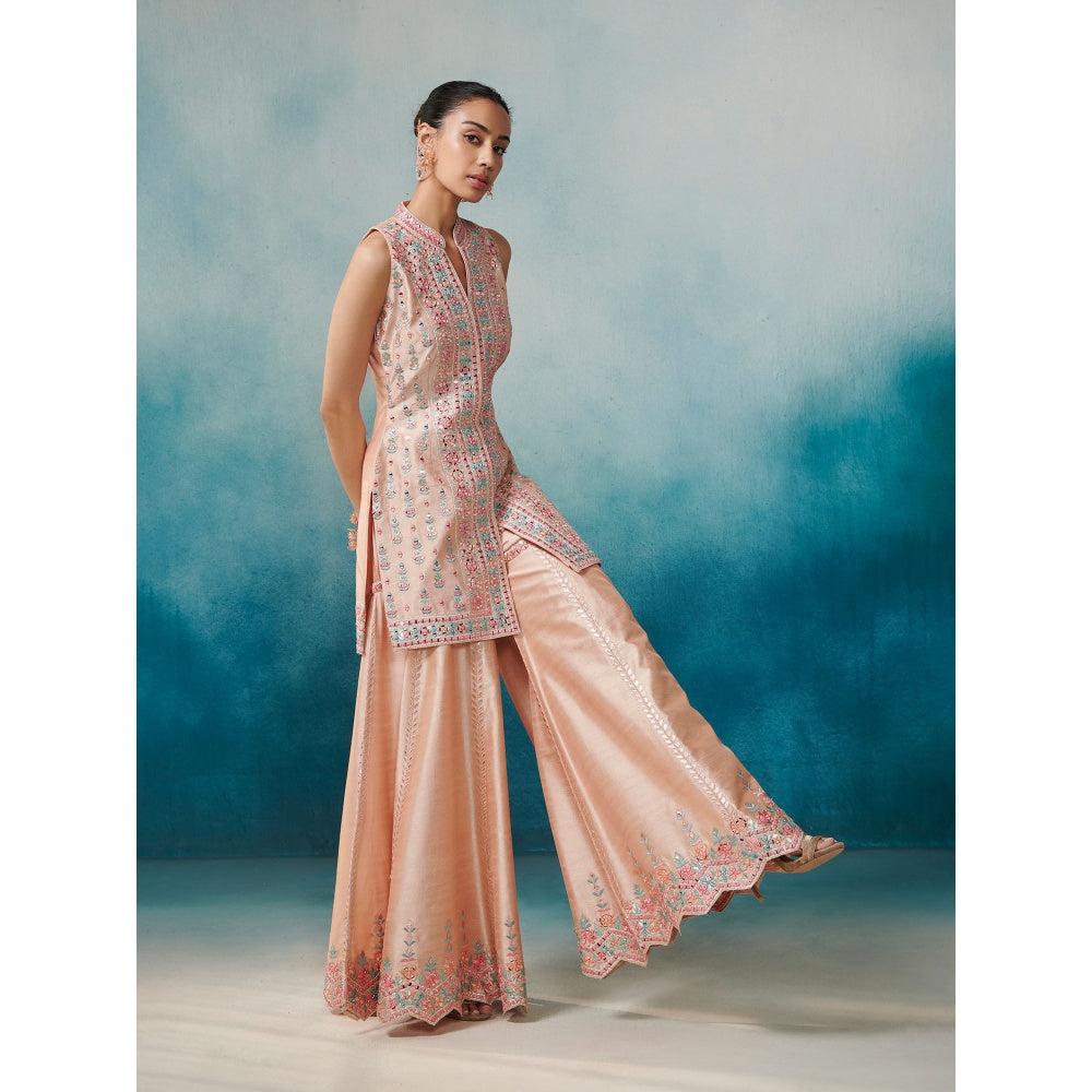 SUHINO Front Open Kurta Gharara & Dupatta (Set of 3)